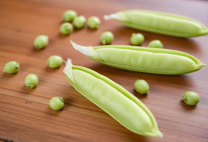 Rustic Simplicity Green Peas on Wooden Table